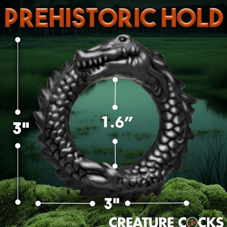 Creature Cocks Black Caiman Silicone Cock Ring