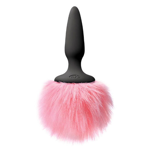 Bunny Tails Mini Black with Pink Fur