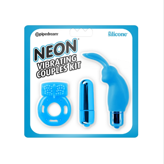 Neon Vibrating Couples Kit Blue