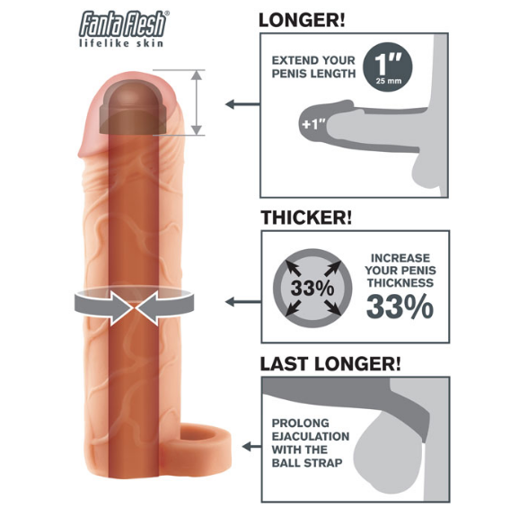 Fantasy X-tensions Perfect 1″ Extension with Ball Strap Beige