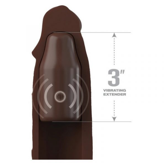 Fantasy X-tensions 9” Sleeve with Vibrating 3” Plug Brown