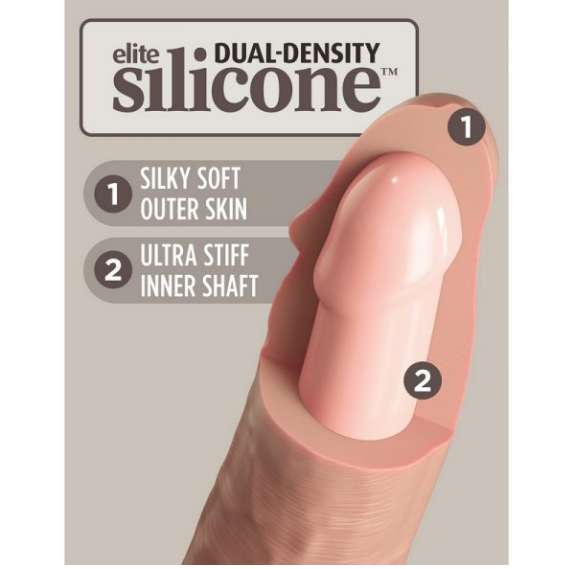 King Cock Elite 8” Vibrating Silicone Cock Light