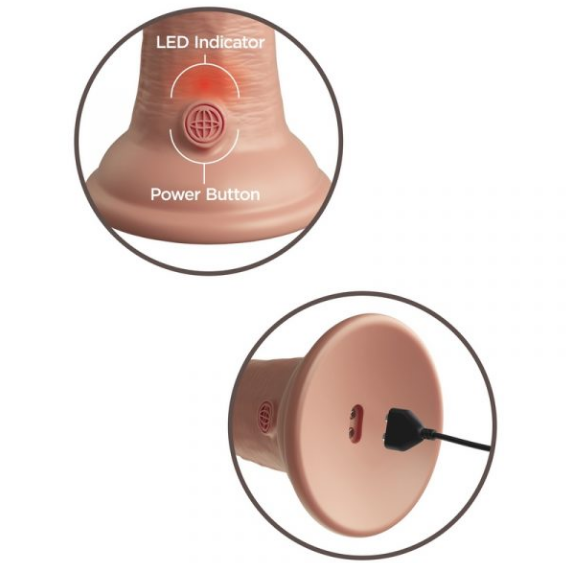 King Cock Elite 8” Vibrating Silicone Cock Light