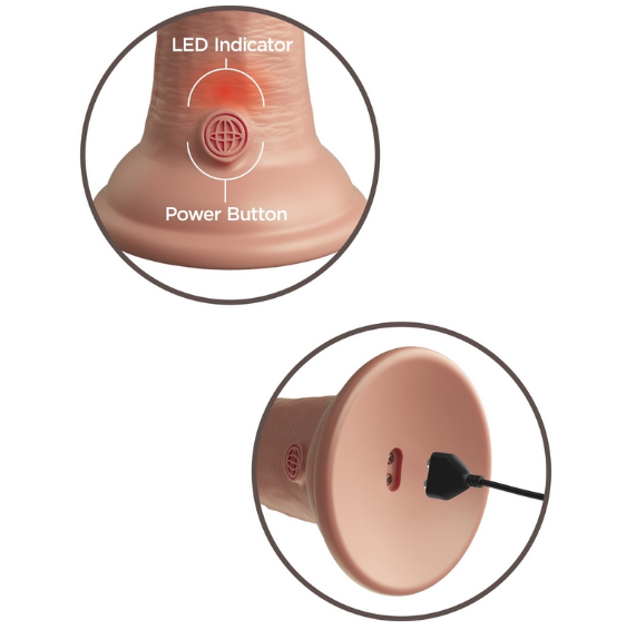 King Cock Elite 7” Vibrating Silicone Cock Light