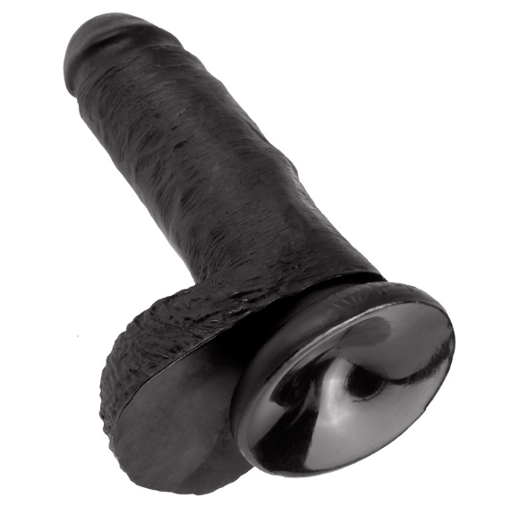 King Cock 7″ Cock with Balls Black