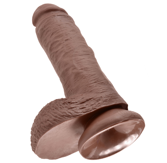 King Cock 8″ Cock with Balls Brown
