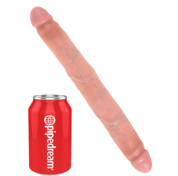 King Cock 12 Slim Double Dildo Beige