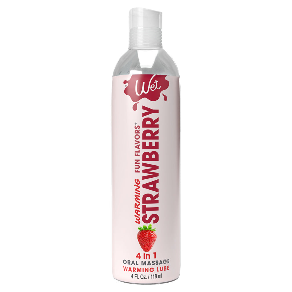 Wet Fun Flavors 4-in-1 Strawberry Warming Lubricant - 4 oz / 118 ml