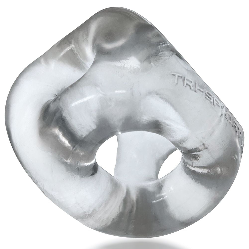 OXBALLS TRI-SPORT XL Thicker 3-Ring Cocksling - Clear