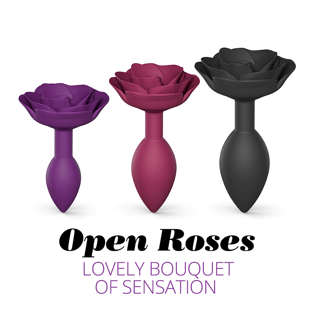 Love To Love Open Roses Anal Plug - Small - Purple Rain