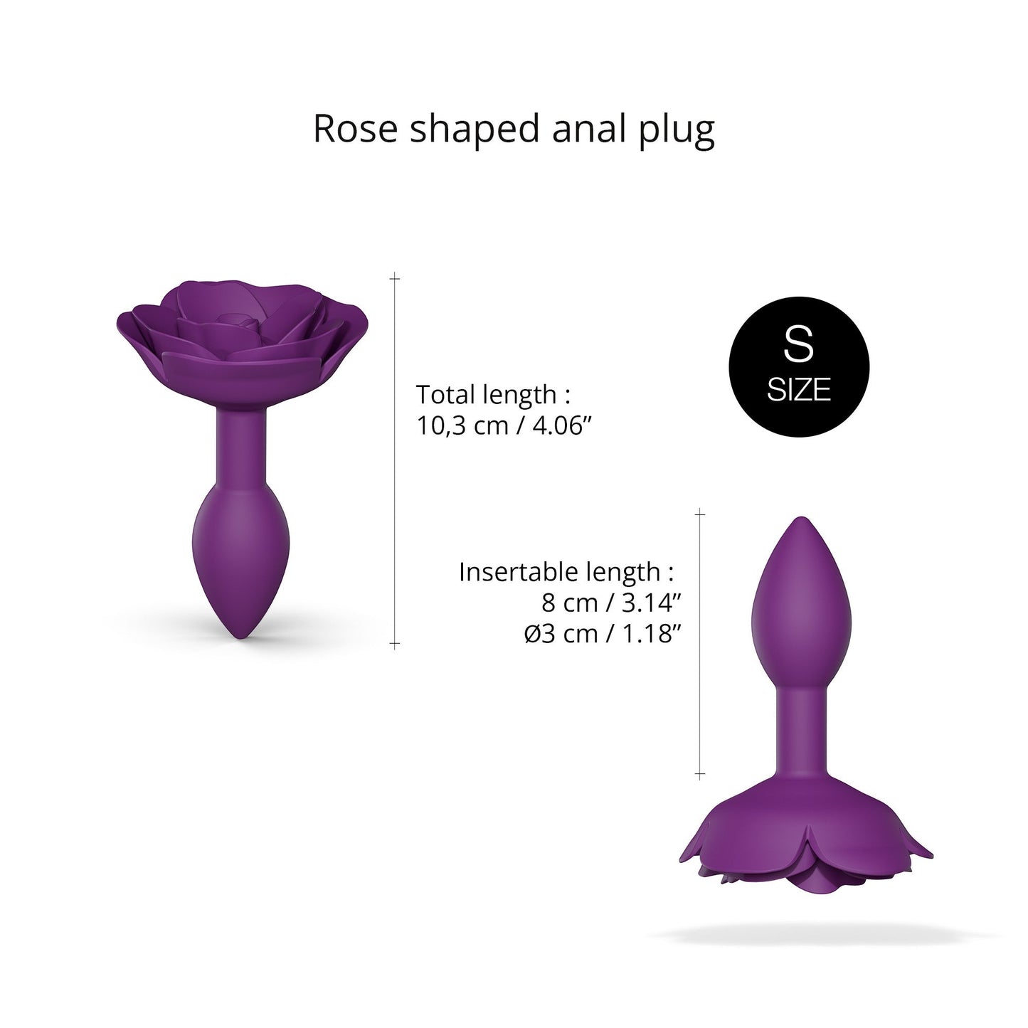 Love To Love Open Roses Anal Plug - Small - Purple Rain
