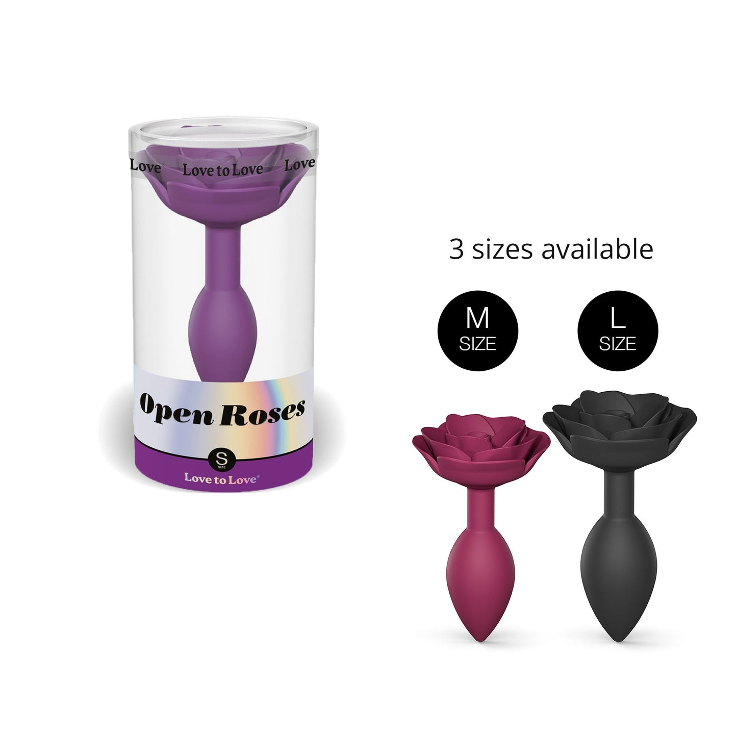 Love To Love Open Roses Anal Plug - Small - Purple Rain