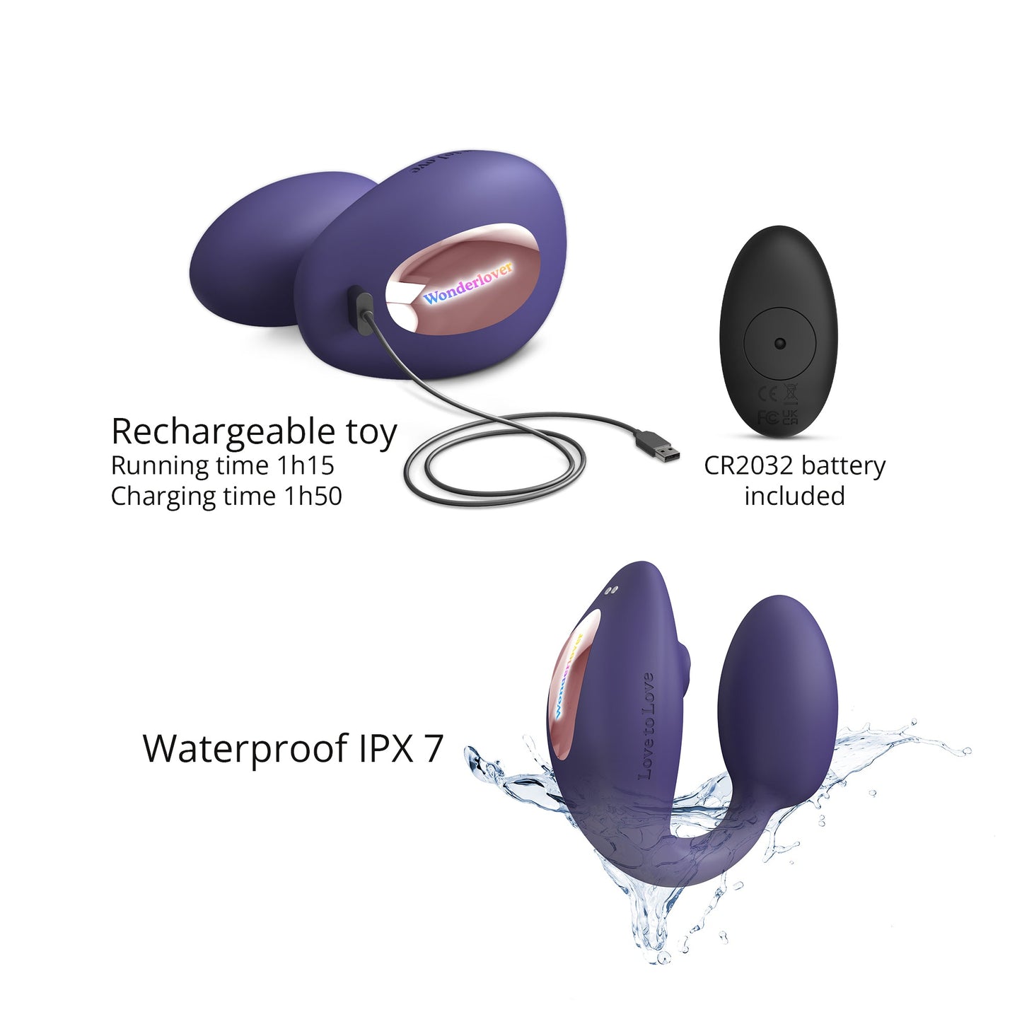 Love To Love WonderLover Clitoral and G-Spot Vibrator - Indigo