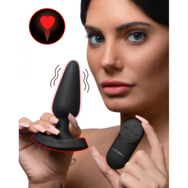 Laser Heart Medium Anal Plug with Remote Control