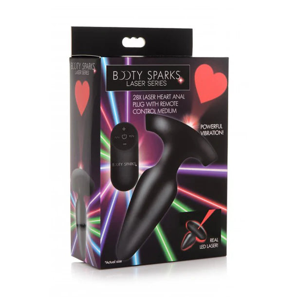 Laser Heart Medium Anal Plug with Remote Control