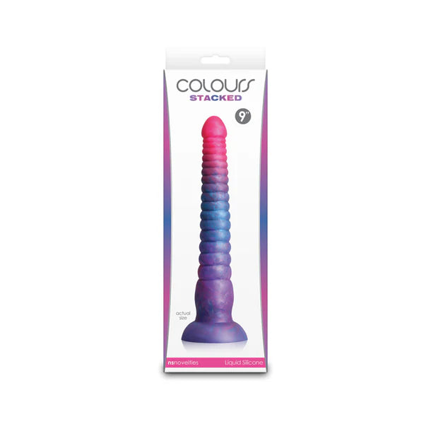Colours Stacked Dildo 9" - Pink/Blue