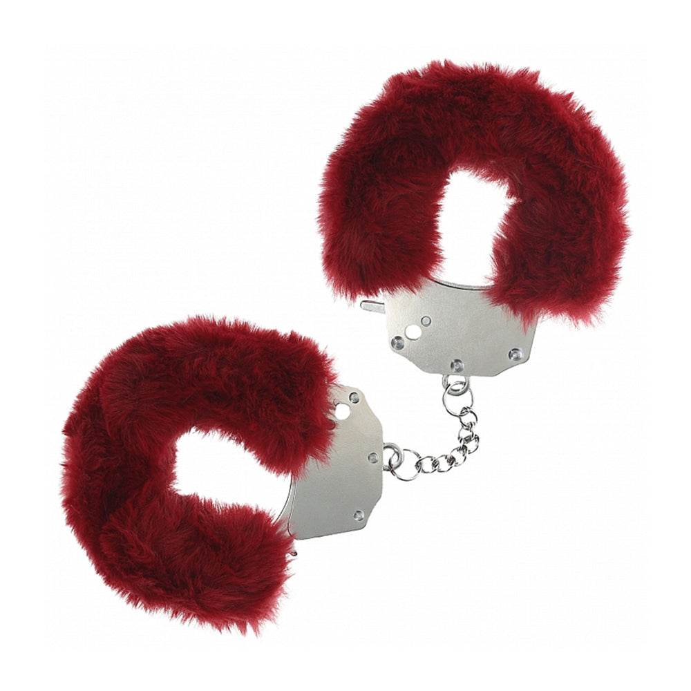 Shots Heavy-Duty Fluffy Cuffs Burgundy