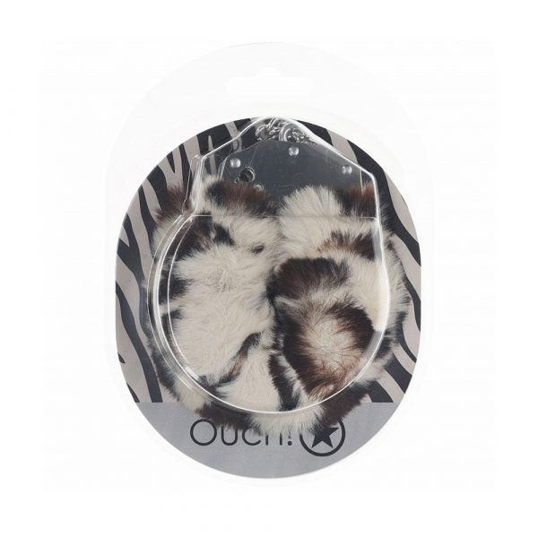 Shots Heavy-Duty Fluffy Cuffs Snow Leopard
