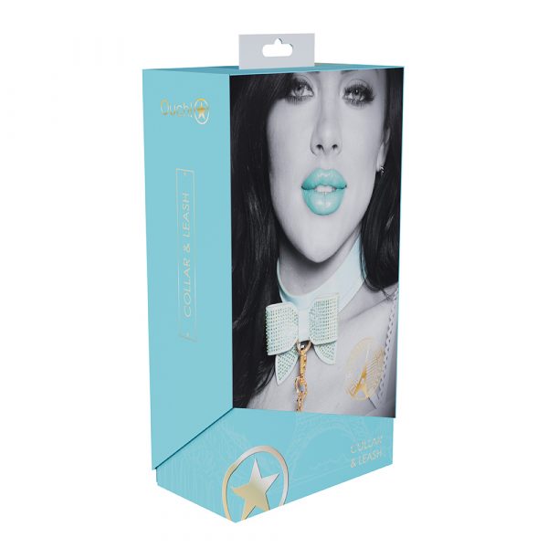 Shots Paris Collection Collar w/ Leash Blue