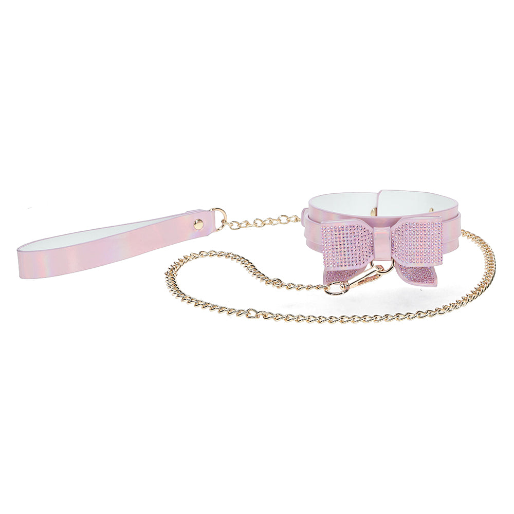 Shots Paris Collection Collar w/ Leash Pink