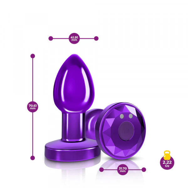 Cheeky Charms R/C Vibrating Metal Plug - Purple (Small)