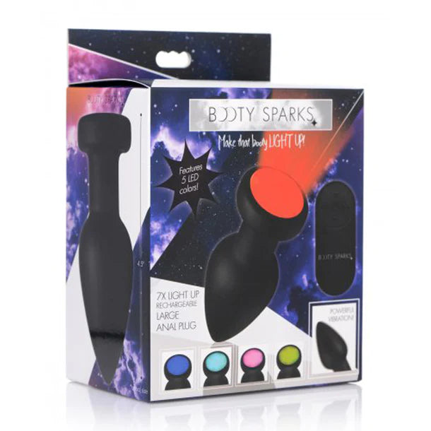7X Light Up Rechargeable Anal Plug - Large