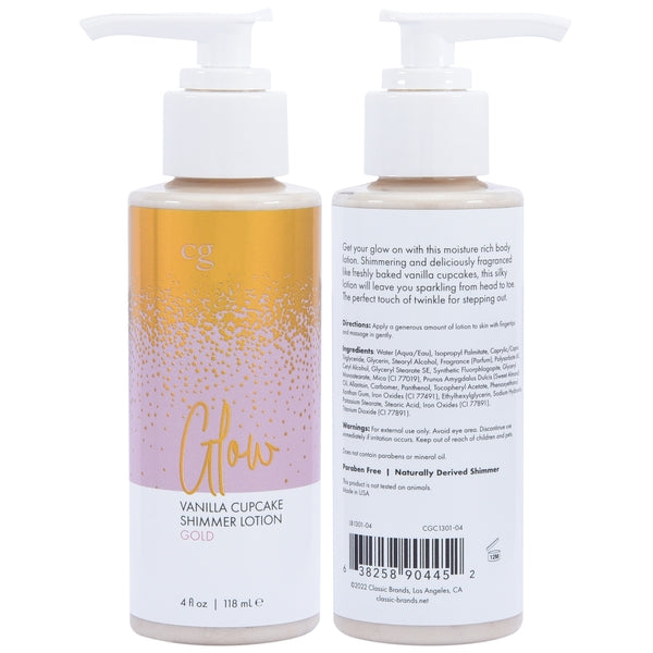 CG Glow Vanilla Cupcake Shimmer Lotion - Gold 4oz | 118mL