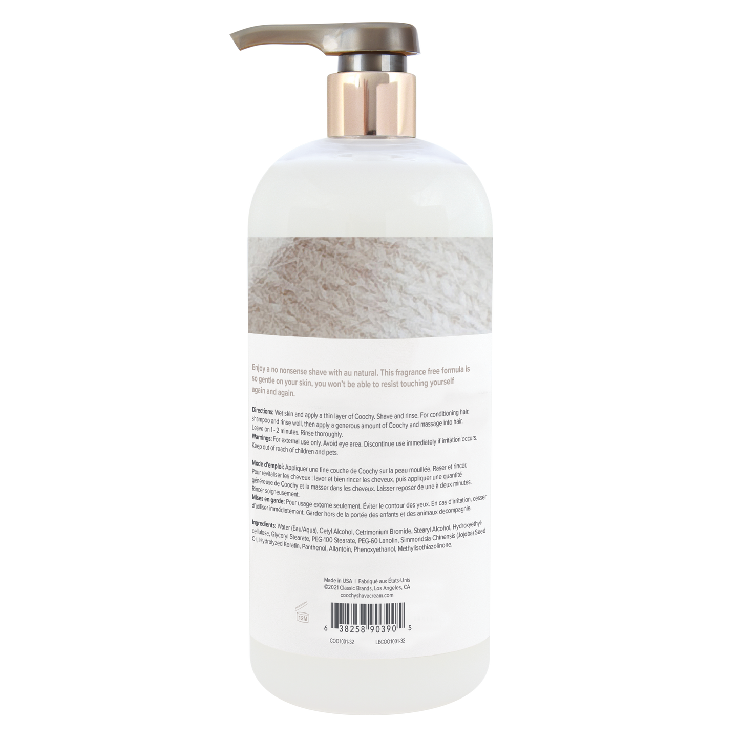 Coochy Shave Cream Au Natural - 32oz / 946mL