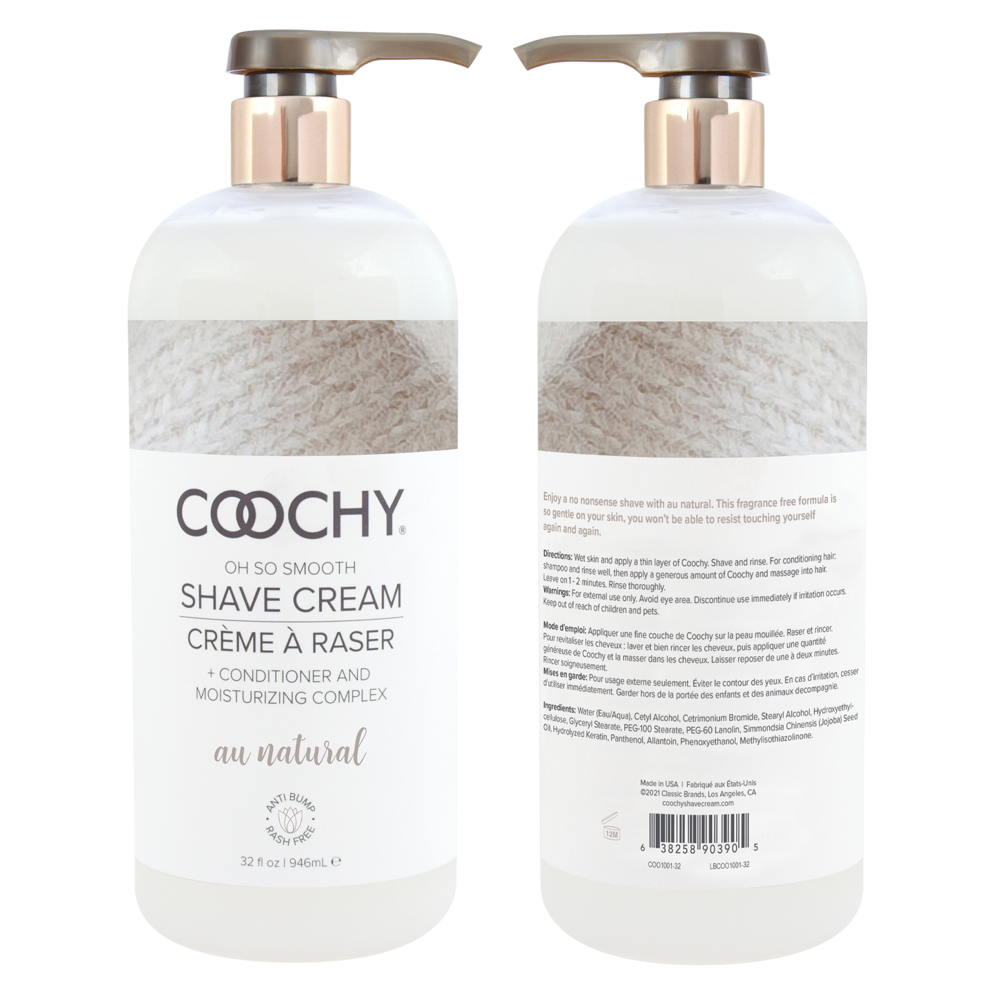 Coochy Shave Cream Au Natural - 32oz / 946mL