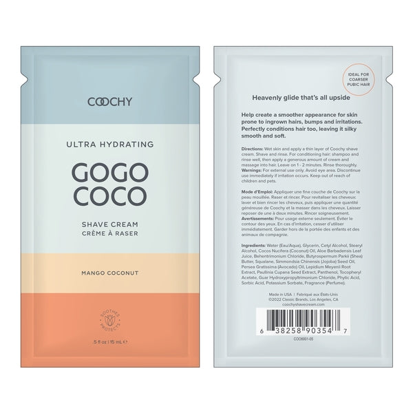 Coochy Ultra Hydrating Shave Cream Mango Coconut - 0.35oz / 10mL