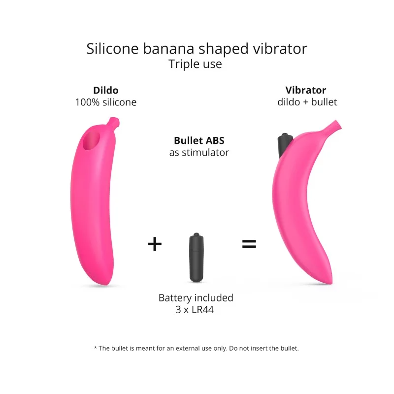 Love to Love Oh Oui Banana Vibrator - Danger Pink