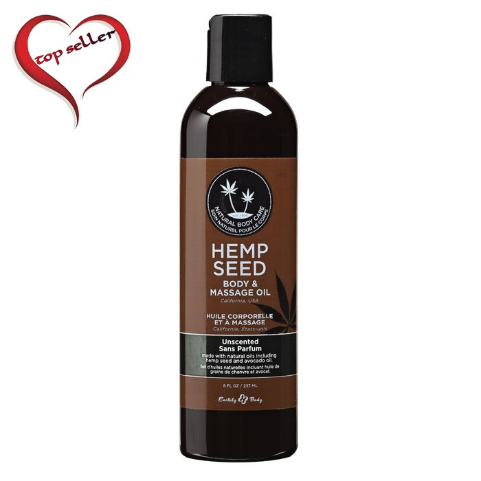 Earthly Body Hemp Seed Massage Oil Unscented 8 oz