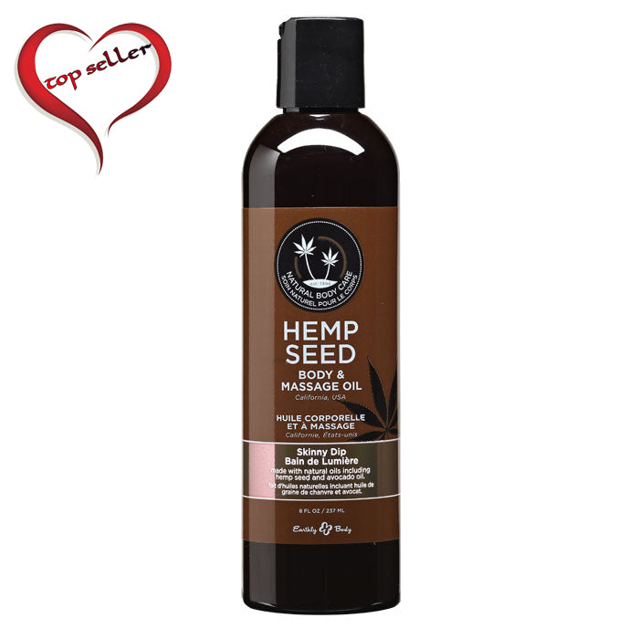 Earthly Body Hemp Seed Massage Oil Skinny Dip 8 oz