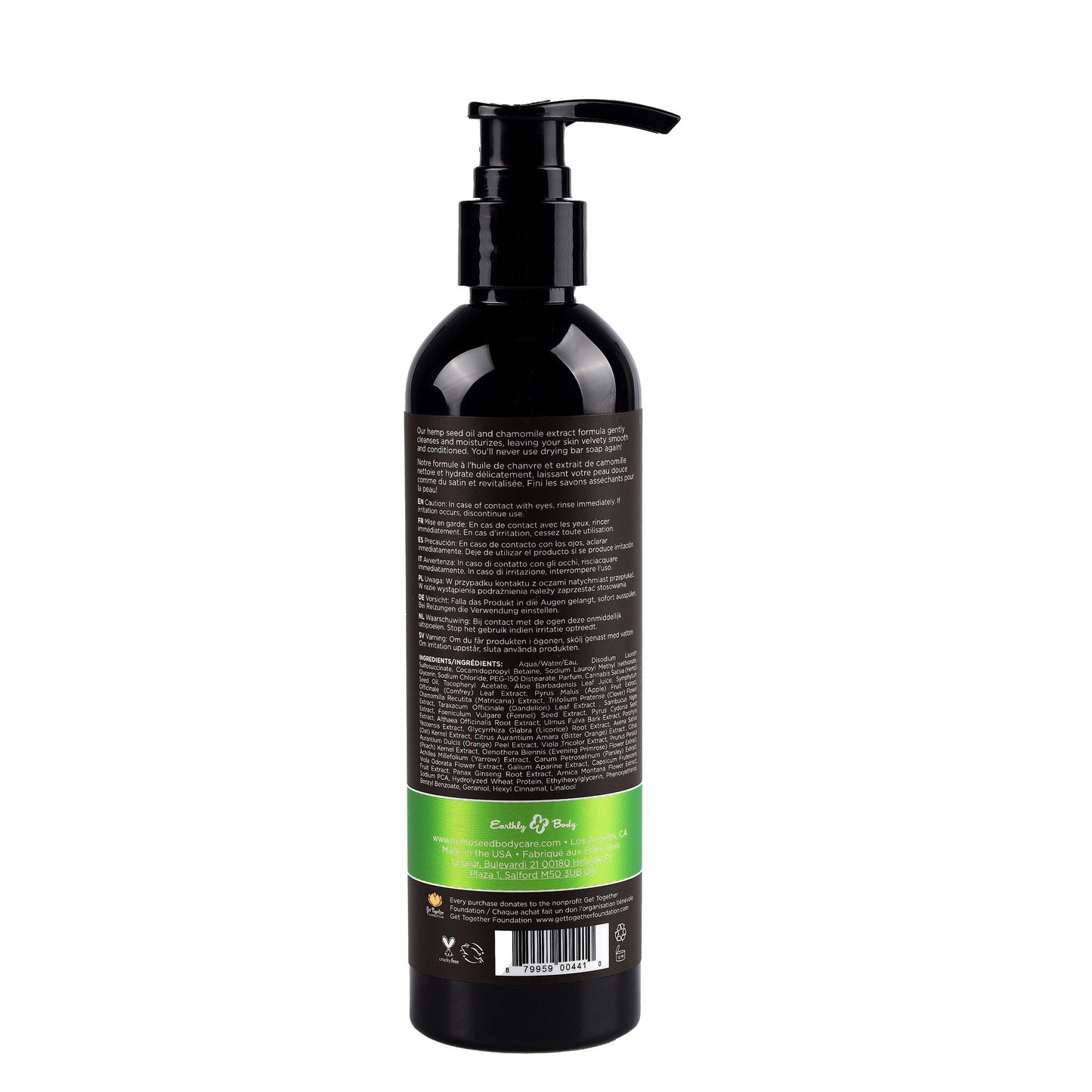 Earthly Body Hemp Seed Bath & Shower Gel Naked in the Woods - 8 oz / 237 ml