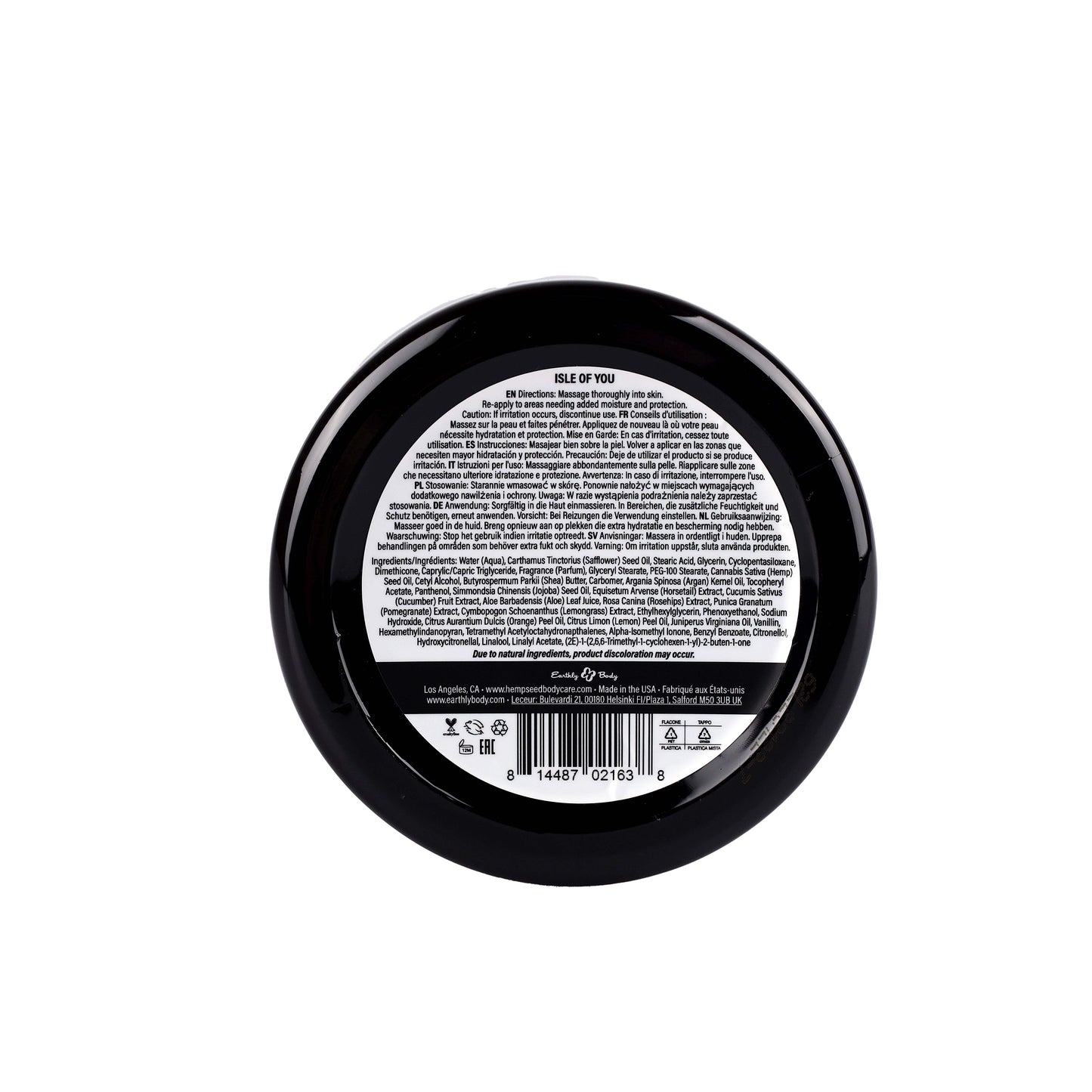 Earthly Body Hemp Seed Skin Butter Isle of You 8 oz / 227 g