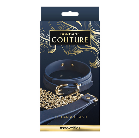 NS Bondage Couture Collar & Leash Blue