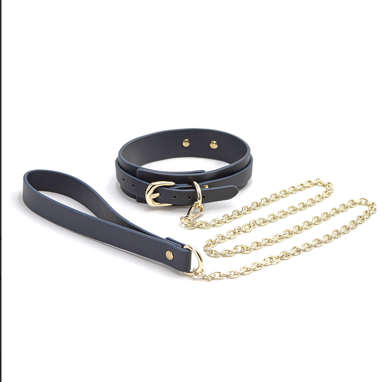 NS Bondage Couture Collar & Leash Blue