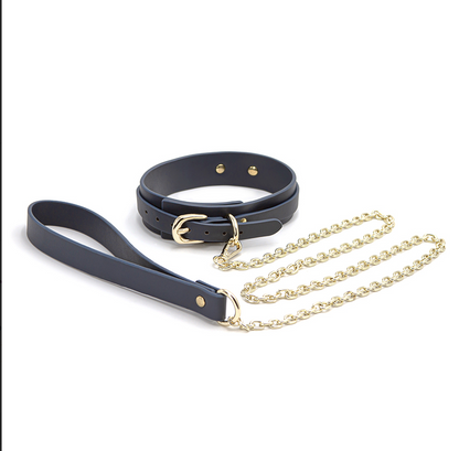 NS Bondage Couture Collar & Leash Blue