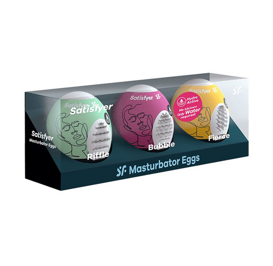 Satisfyer Masturbation Egg 3 Pack Riffle, Bubble, Fierce