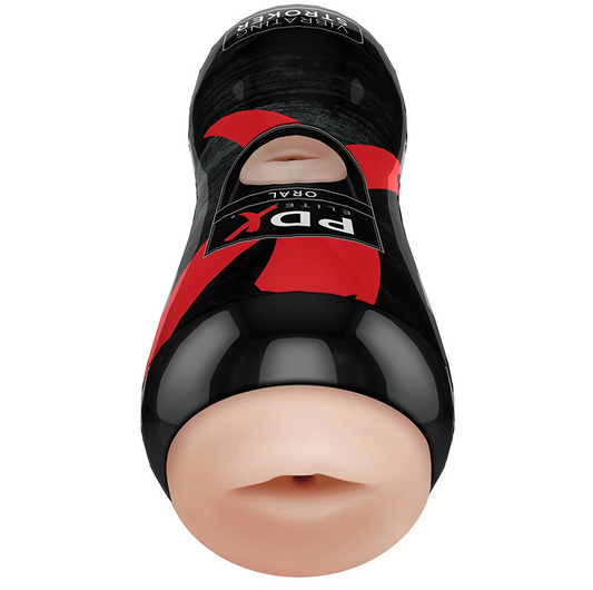 Pipedream PDX Elite Vibrating Oral Stroker Light/Black