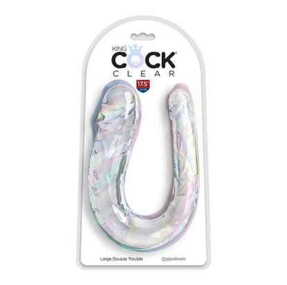 King Cock Double Trouble Large Clear
