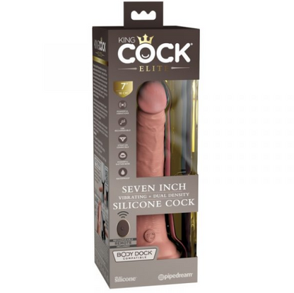 King Cock Elite 7” Vibrating Silicone Cock Light