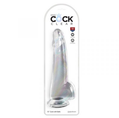 King Cock 10” with Balls Clear