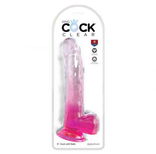 King Cock 9” with Balls Pink