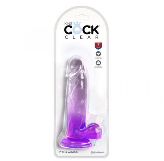 King Cock 7” with Balls Purple
