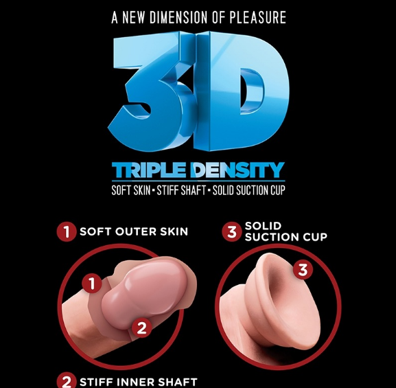 King Cock Plus 8 Triple Density Cock with Balls Beige