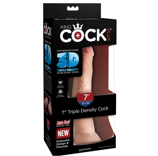 King Cock Plus 7 Triple Density Cock Beige