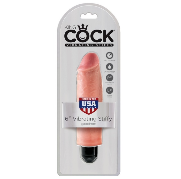 King Cock 6″ Vibrating Stiffy Beige