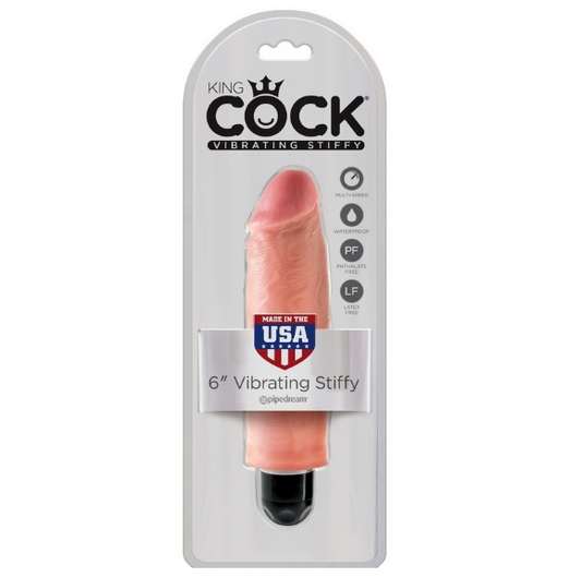 King Cock 6″ Vibrating Stiffy Beige