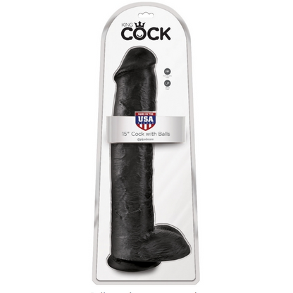 King Cock 15'' Cock with Balls Black